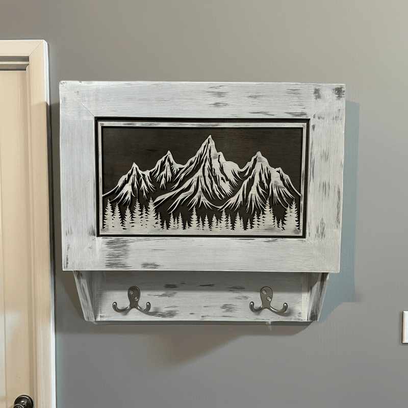 Hidden Gun Safe Coat Rack Snow Mountain Wall Decoration Concealed Shelf Firearm Cabinet - Bro Dreams