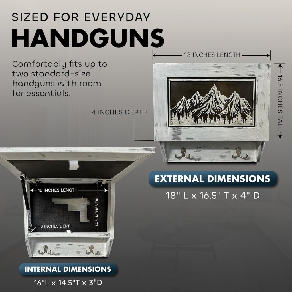Hidden Gun Safe Coat Rack Snow Mountain Wall Decoration Concealed Shelf Firearm Cabinet - Bro Dreams