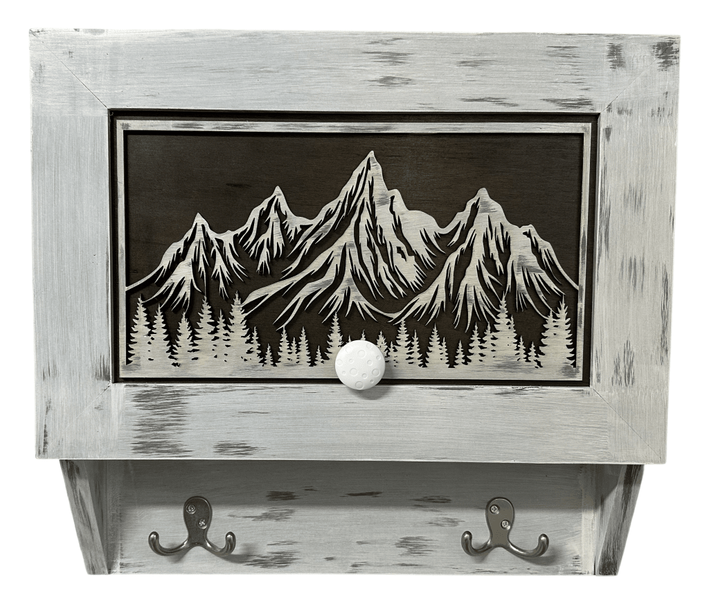 Hidden Gun Safe Coat Rack Snow Mountain Wall Decoration Concealed Shelf Firearm Cabinet - Bro Dreams