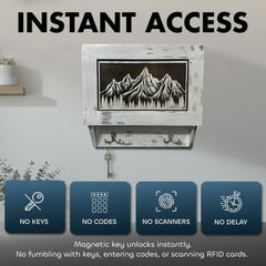 Hidden Gun Safe Coat Rack Snow Mountain Wall Decoration Concealed Shelf Firearm Cabinet - Bro Dreams
