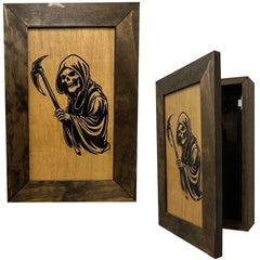 Hidden Gun Safe With Grim Reaper Design, Secure Concealed Gun Shelf by Bellewood Designs - Bro Dreams