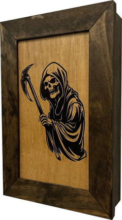 Hidden Gun Safe With Grim Reaper Design, Secure Concealed Gun Shelf by Bellewood Designs - Bro Dreams