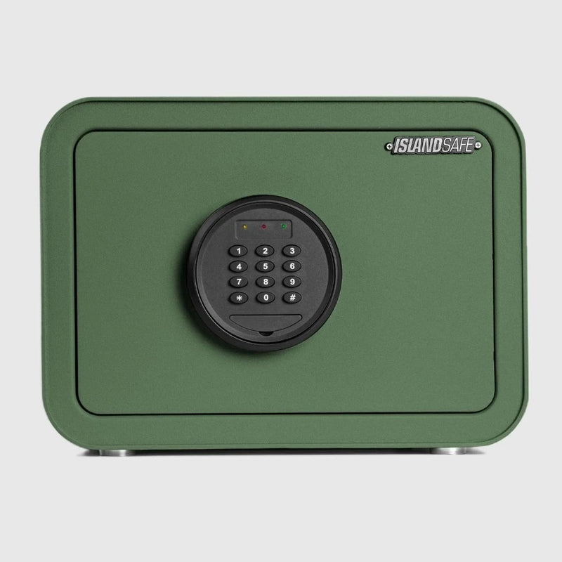 ISLANDSAFE Safe Box Green Millitari QT25 Compact Safe – Secure, Stylish, and Built to Last