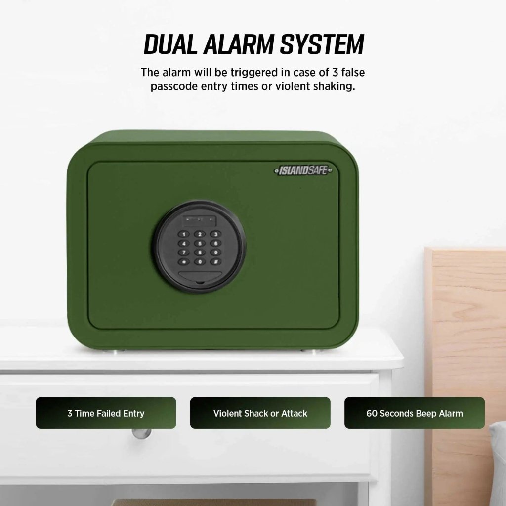 ISLANDSAFE Safe Box Millitari QT25 Compact Safe – Secure, Stylish, and Built to Last