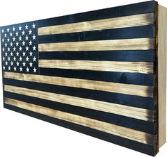 Large American Flag Hidden Gun Storage Cabinet (Black) - Bro Dreams