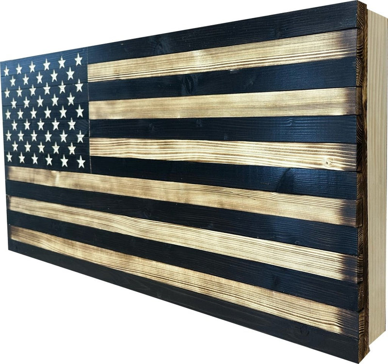 Large American Flag Hidden Gun Storage Cabinet (Black) - Bro Dreams