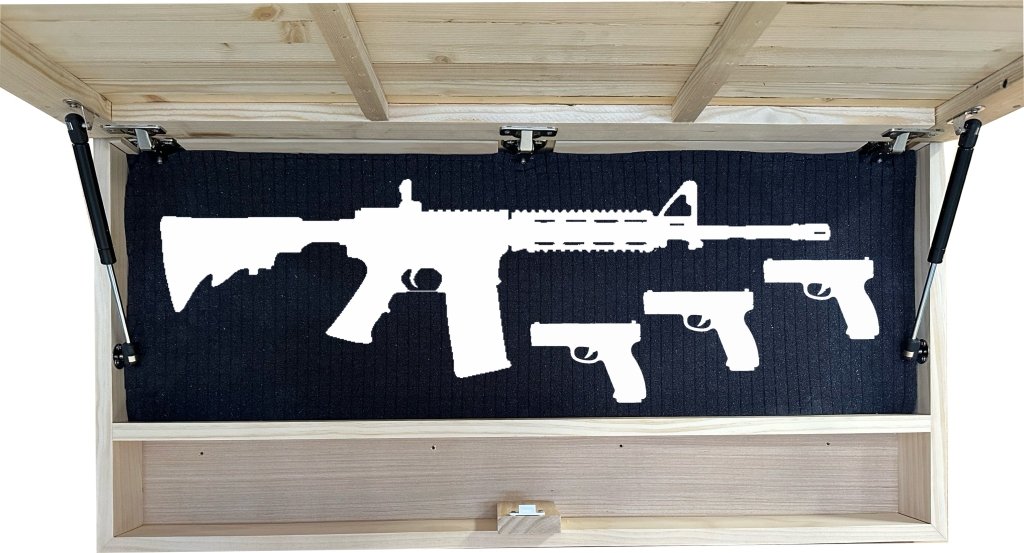 Large American Flag Hidden Gun Storage Cabinet (Black) - Bro Dreams