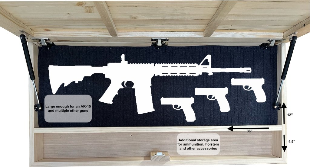 Large American Flag Hidden Gun Storage Cabinet (Black) - Bro Dreams