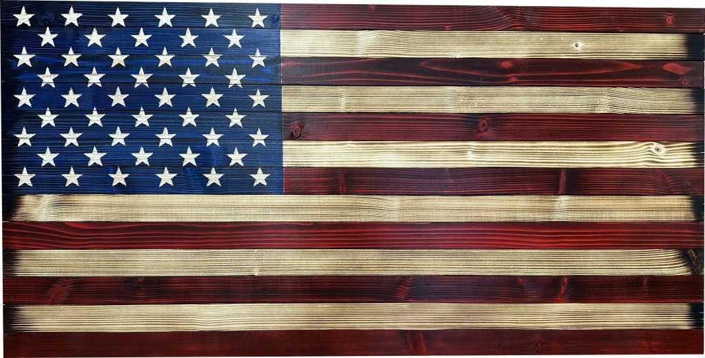 Large American Flag Hidden Gun Storage Cabinet (Red and Blue) - Bro Dreams