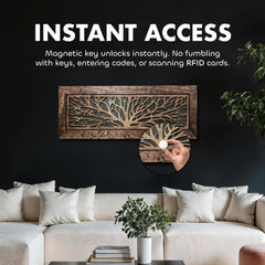 Large Birds in a Tree Gun Concealment Furniture, Concealed Shelf, Hidden Storage for Rifles, Shotguns, & Handguns - Bro Dreams