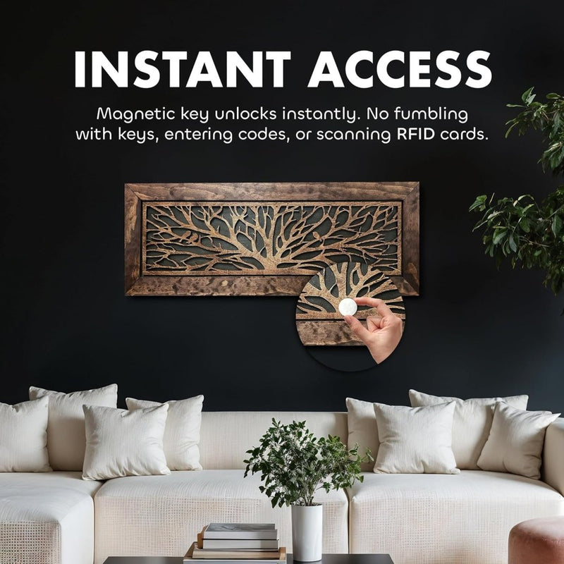 Large Birds in a Tree Gun Concealment Furniture, Concealed Shelf, Hidden Storage for Rifles, Shotguns, & Handguns - Bro Dreams