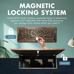 Large Birds in a Tree Gun Concealment Furniture, Concealed Shelf, Hidden Storage for Rifles, Shotguns, & Handguns - Bro Dreams