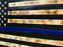 Large Blue Line American Flag Hidden Gun Storage Cabinet (Blue Line) - Bro Dreams