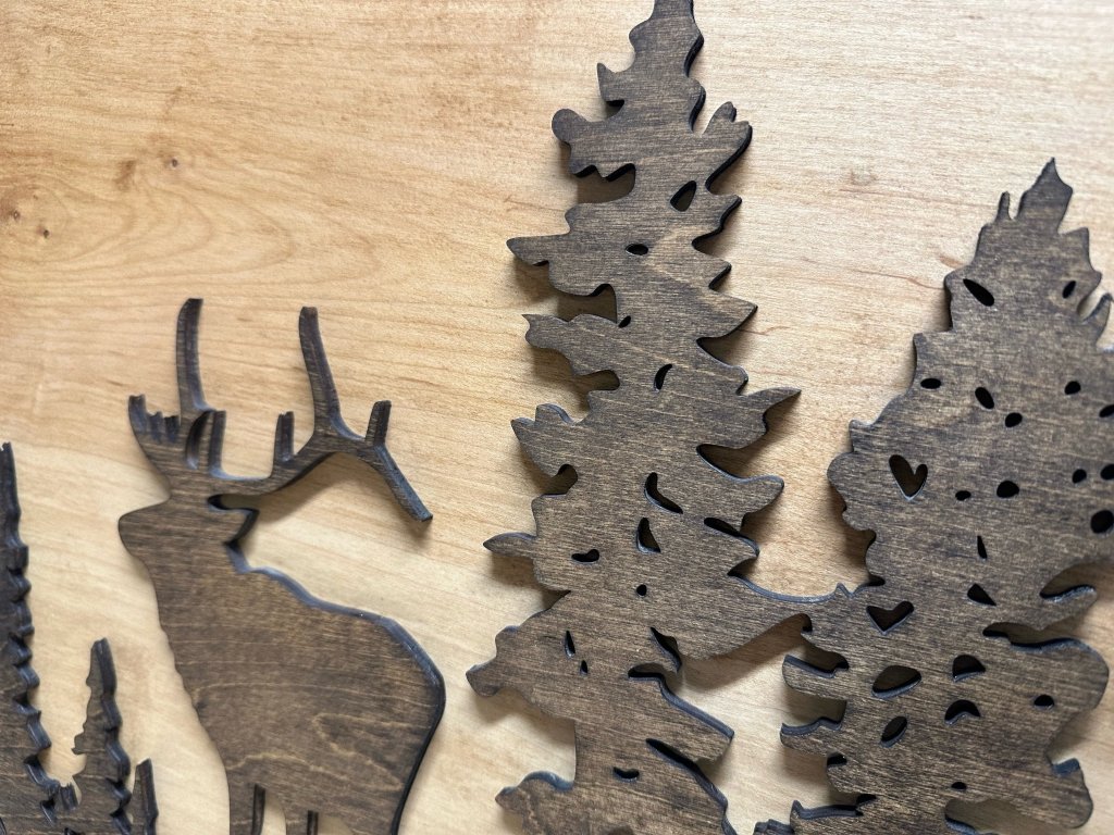 Large Hidden Gun Storage Cabinet Wall Decor - Deer and Moose In The Woods Scene - Bro Dreams