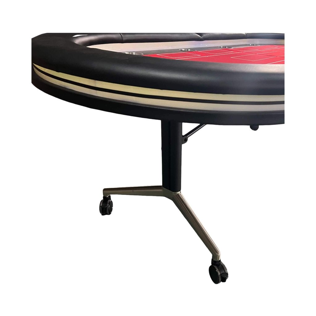 Luxury 94 - Inch Foldable 10 Player Poker Table With LED, Wheels And Cup Holders (SAK24897) - Bro Dreams