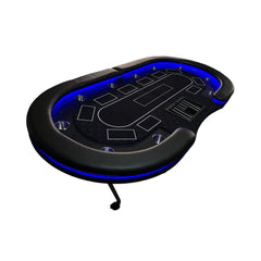 Luxury 94 - Inch Foldable 10 Player Poker Table With LED, Wheels And Cup Holders (SAK24897) - Bro Dreams