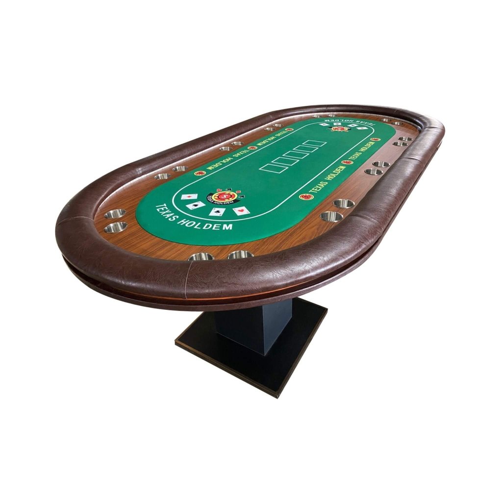 Luxury 96 - Inch Gaming Table With LED Lights, Durable Velvet Surface, And Sturdy Pedestal Base (SAK92853) - Bro Dreams