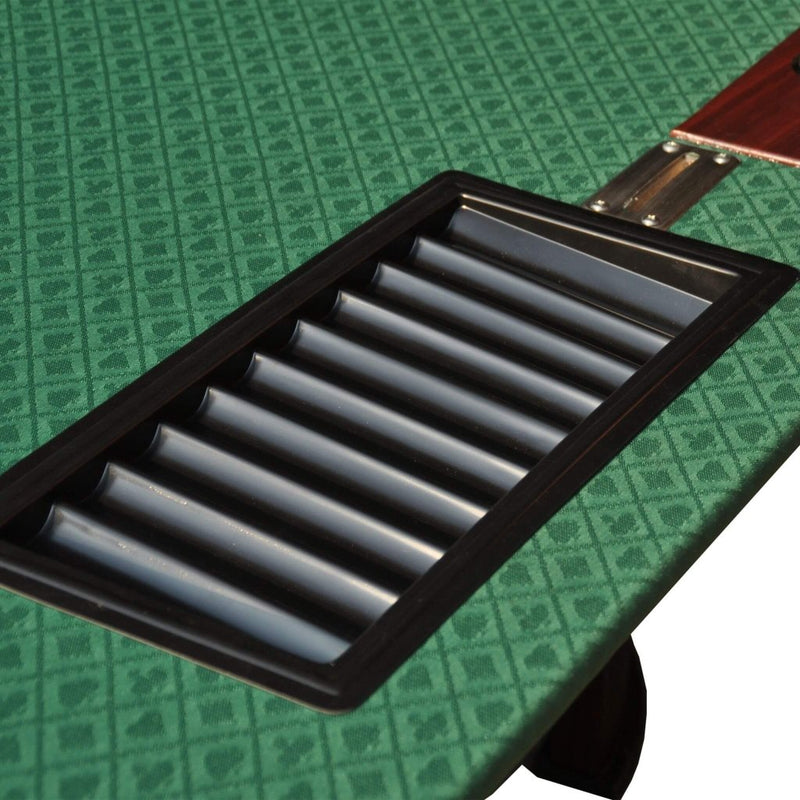 Modern 96 - Inch Wooden Poker Table With U Shape Legs, Drop Box And Chips Tray (SAK83109) - Bro Dreams
