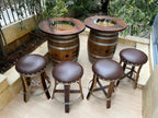 Oak Wood Wine Barrels Double Oak Barrel Pub Table Set, Bourbon Wine Barrel, Door Storage Shelf, Barrel Bar Cabinet, Whiskey Barrel Bar, Wine Barrel Cabinet