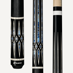 Players Black With Blue Recon Cue With Black Linen Wrap - Bro Dreams