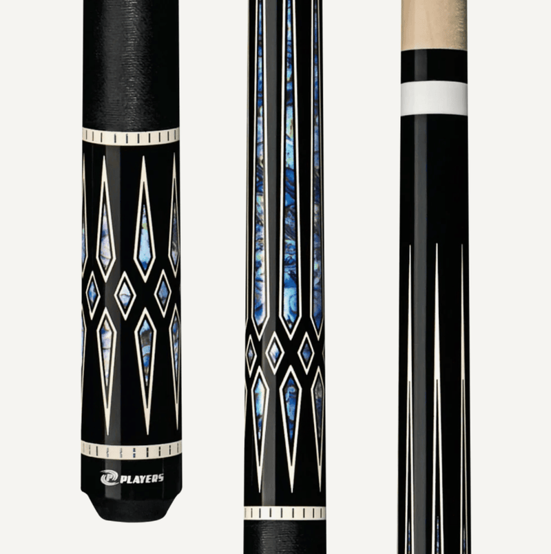 Players Black With Blue Recon Cue With Black Linen Wrap - Bro Dreams