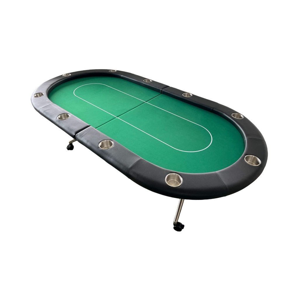 Premium 94 - Inch Foldable 10 - Player Poker Table With Wheels (SAK43087) - Bro Dreams