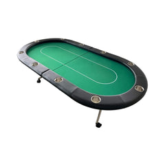 Premium 94 - Inch Foldable 10 - Player Poker Table With Wheels (SAK43087) - Bro Dreams