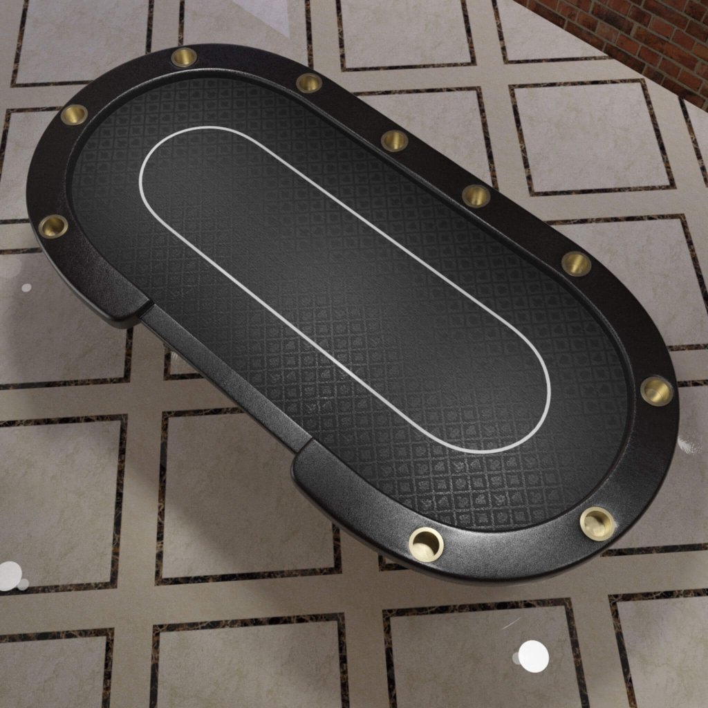 Premium 96 - Inch 10 - Player Oval Poker Table With Cup Holders (SAK51874) - Bro Dreams