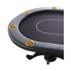 Premium 96 - Inch 10 - Player Oval Poker Table With Cup Holders (SAK51874) - Bro Dreams