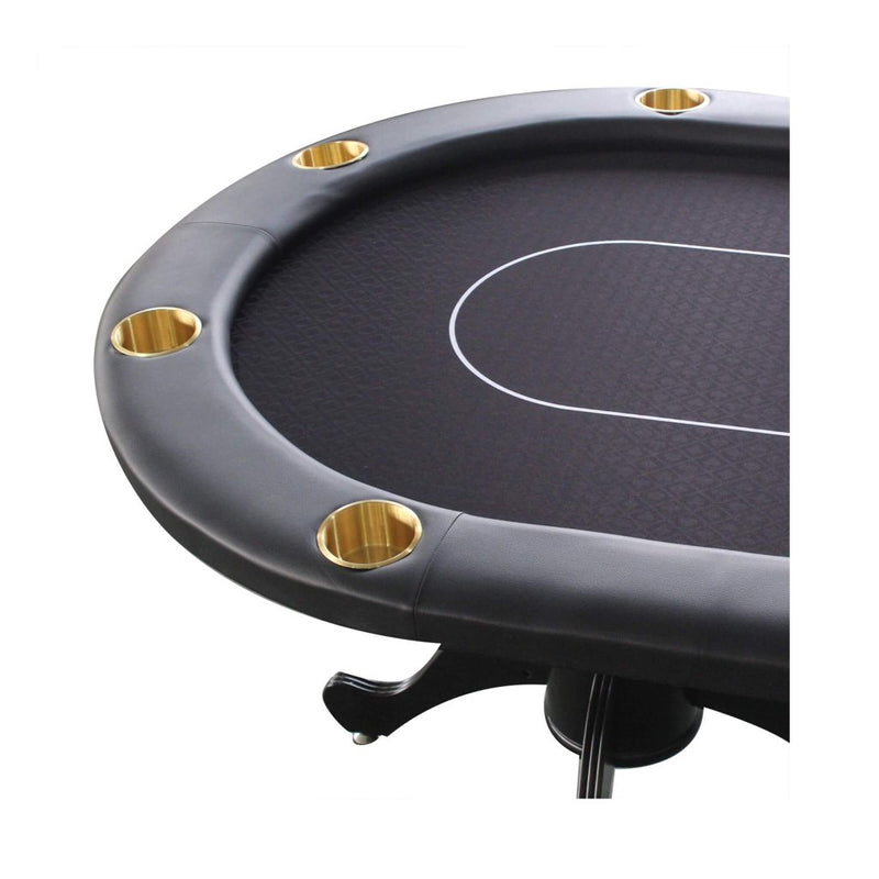 Premium 96 - Inch 10 - Player Oval Poker Table With Cup Holders (SAK51874) - Bro Dreams