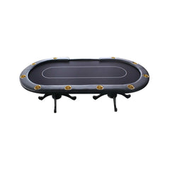Premium 96 - Inch 10 - Player Oval Poker Table With Cup Holders (SAK51874) - Bro Dreams