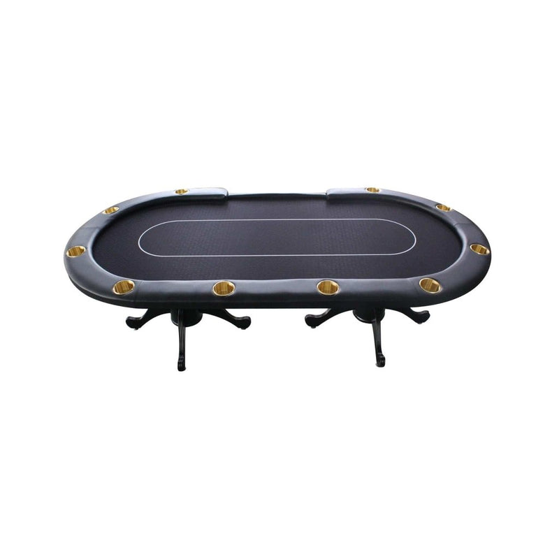 Premium 96 - Inch 10 - Player Oval Poker Table With Cup Holders (SAK51874) - Bro Dreams