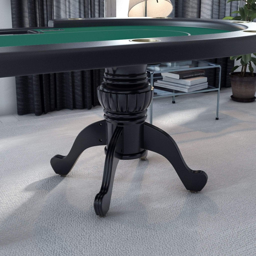 Premium 96 - Inch Aura Oval Poker Table With Cup Holders, Chips Tray And Drop Box (SAK31045) - Bro Dreams