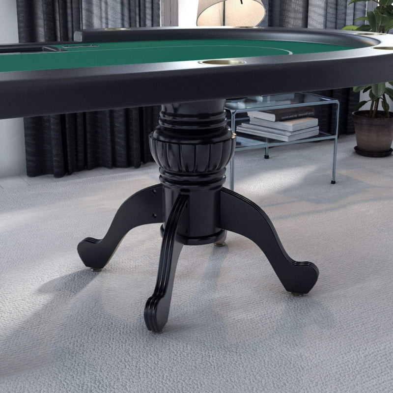 Premium 96 - Inch Aura Oval Poker Table With Cup Holders, Chips Tray And Drop Box (SAK31045) - Bro Dreams