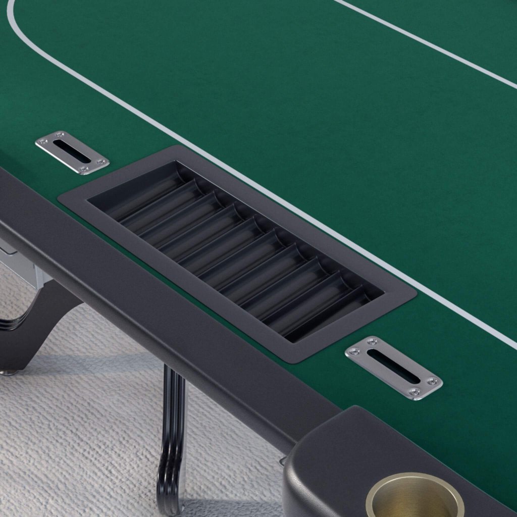 Premium 96 - Inch Aura Oval Poker Table With Cup Holders, Chips Tray And Drop Box (SAK31045) - Bro Dreams