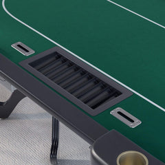 Premium 96 - Inch Aura Oval Poker Table With Cup Holders, Chips Tray And Drop Box (SAK31045) - Bro Dreams