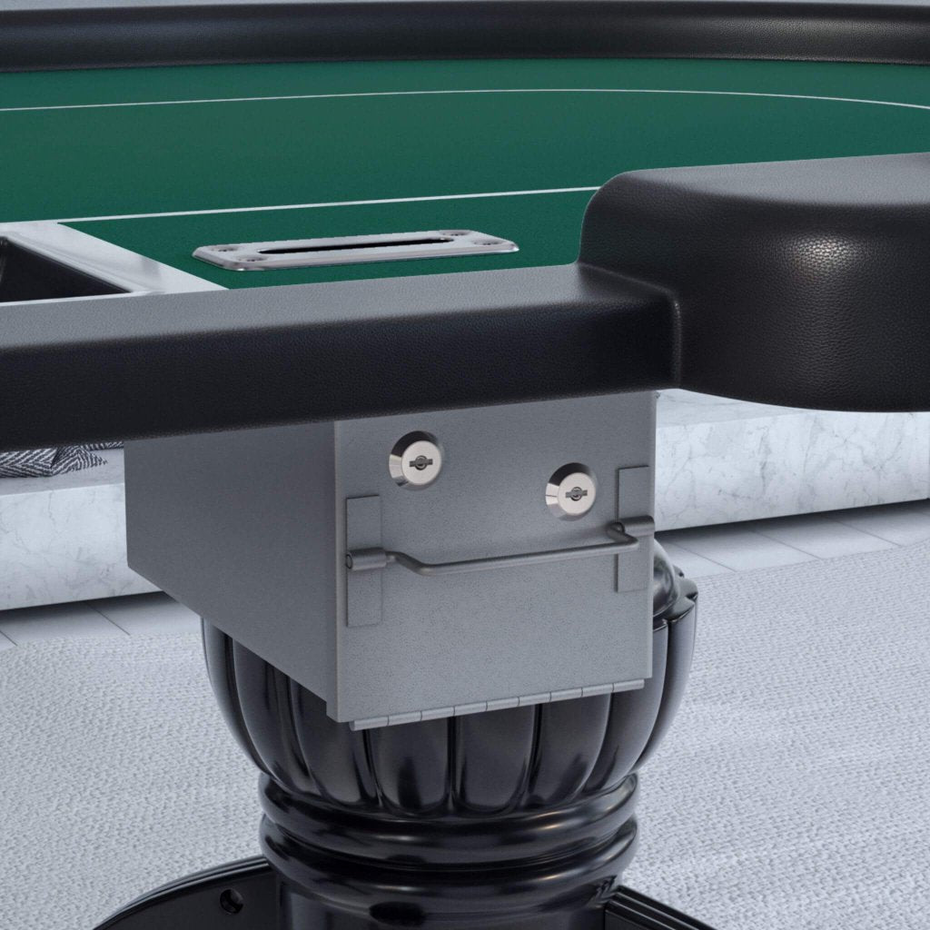 Premium 96 - Inch Aura Oval Poker Table With Cup Holders, Chips Tray And Drop Box (SAK31045) - Bro Dreams