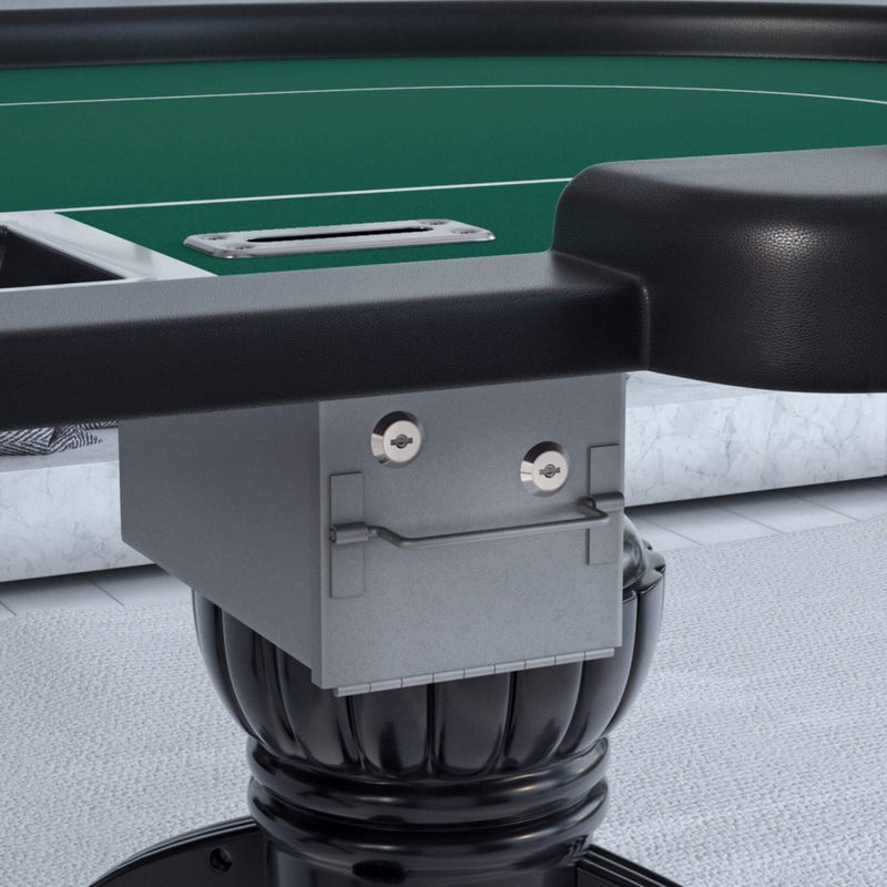 Premium 96 - Inch Aura Oval Poker Table With Cup Holders, Chips Tray And Drop Box (SAK31045) - Bro Dreams