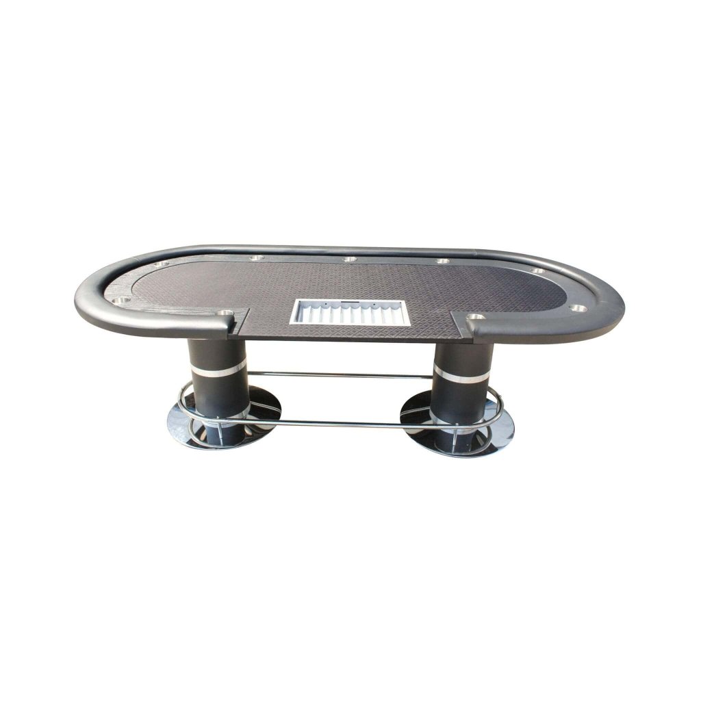 Premium 96 - Inch Oval Poker Table With Racetrack And Chips Tray (SAK66823) - Bro Dreams