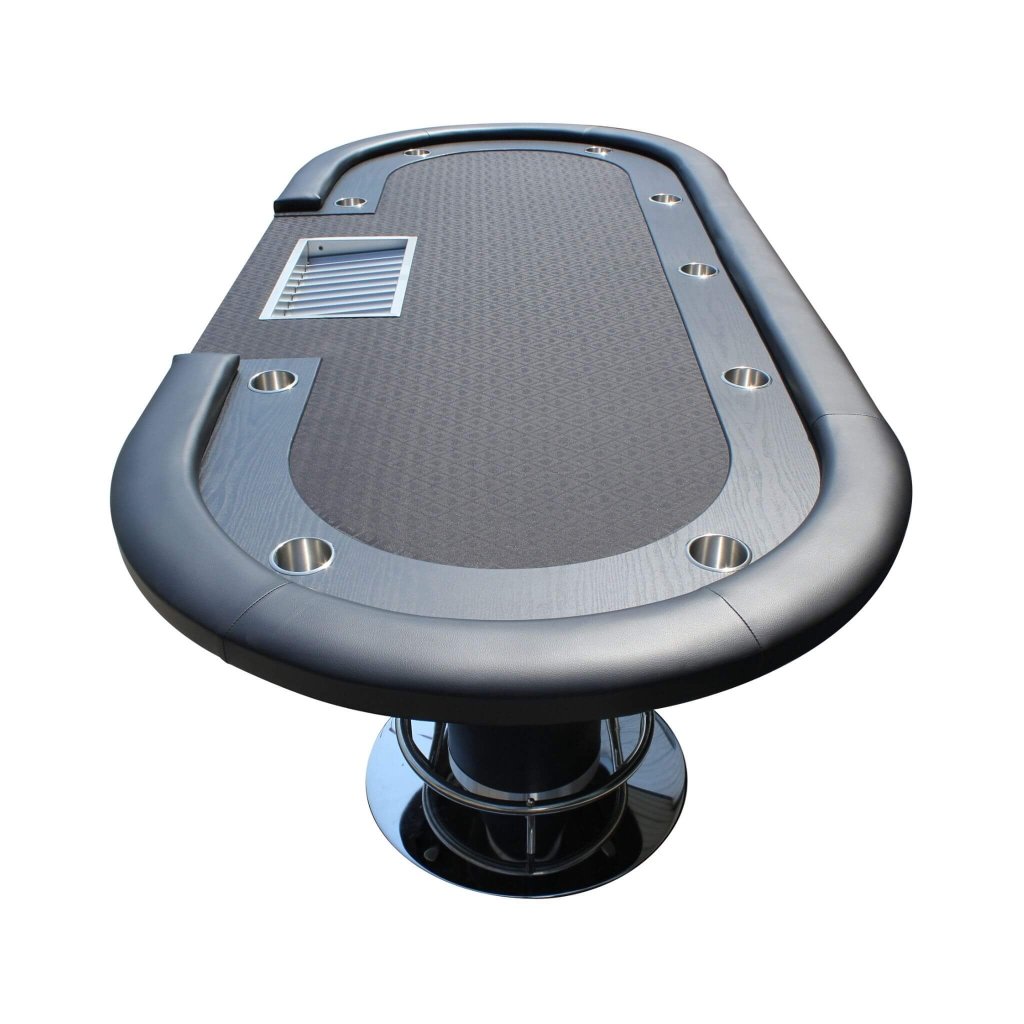 Premium 96 - Inch Oval Poker Table With Racetrack And Chips Tray (SAK66823) - Bro Dreams