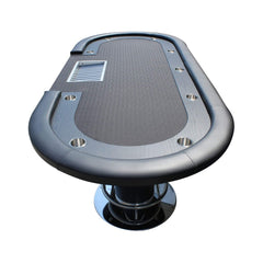 Premium 96 - Inch Oval Poker Table With Racetrack And Chips Tray (SAK66823) - Bro Dreams