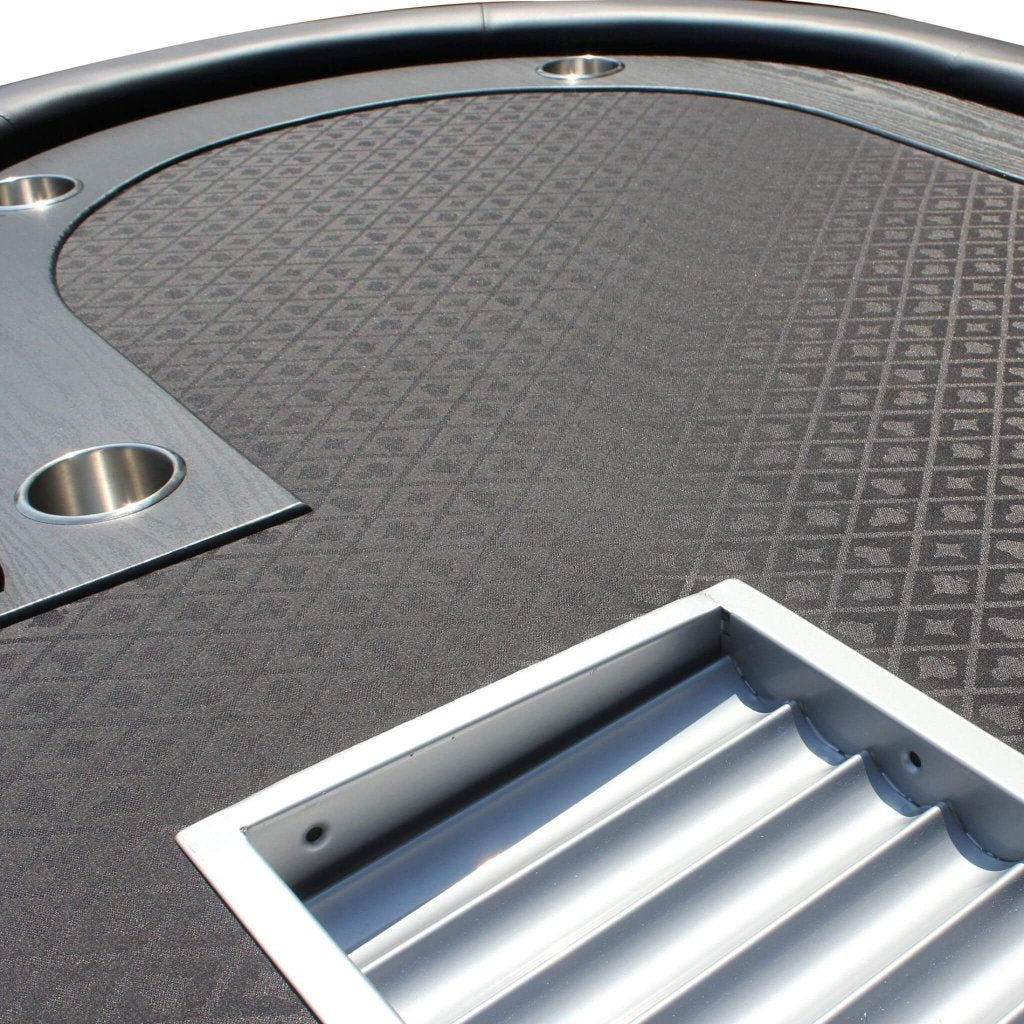 Premium 96 - Inch Oval Poker Table With Racetrack And Chips Tray (SAK66823) - Bro Dreams