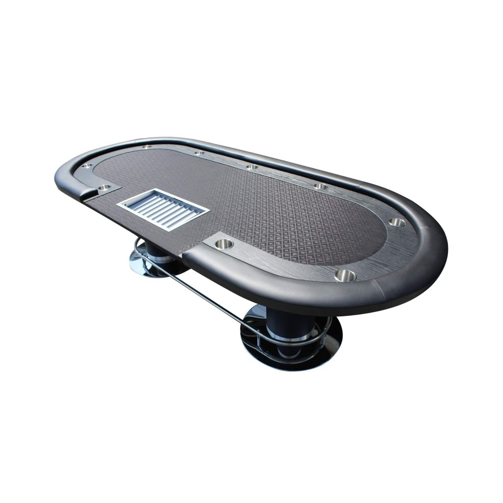 Premium 96 - Inch Oval Poker Table With Racetrack And Chips Tray (SAK66823) - Bro Dreams