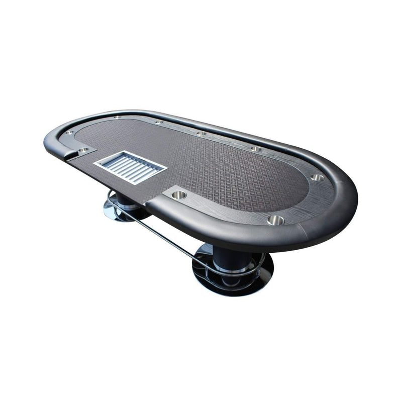 Premium 96 - Inch Oval Poker Table With Racetrack And Chips Tray (SAK66823) - Bro Dreams