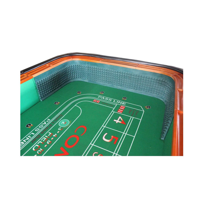 Professional 12FT Craps Table With Full Drink Rail And Padded Rim Cover (SAK76258) - Bro Dreams