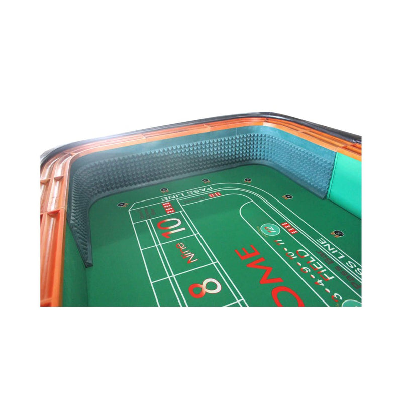 Professional 12FT Craps Table With Full Drink Rail And Padded Rim Cover (SAK76258) - Bro Dreams