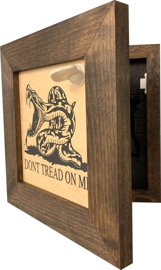 Second Amendment Hidden Gun Safe, 2nd Amendment DONT TREAD ON ME Concealment Shelf - Bro Dreams