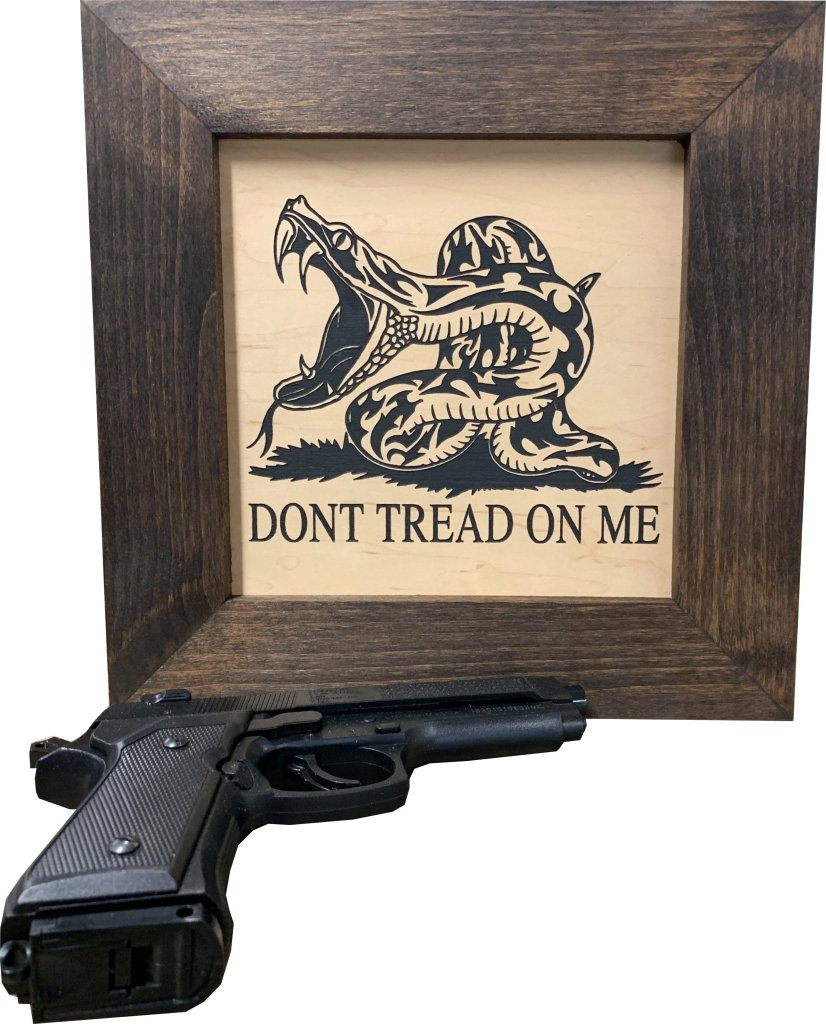 Second Amendment Hidden Gun Safe, 2nd Amendment DONT TREAD ON ME Concealment Shelf - Bro Dreams