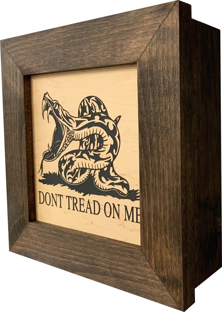Second Amendment Hidden Gun Safe, 2nd Amendment DONT TREAD ON ME Concealment Shelf - Bro Dreams