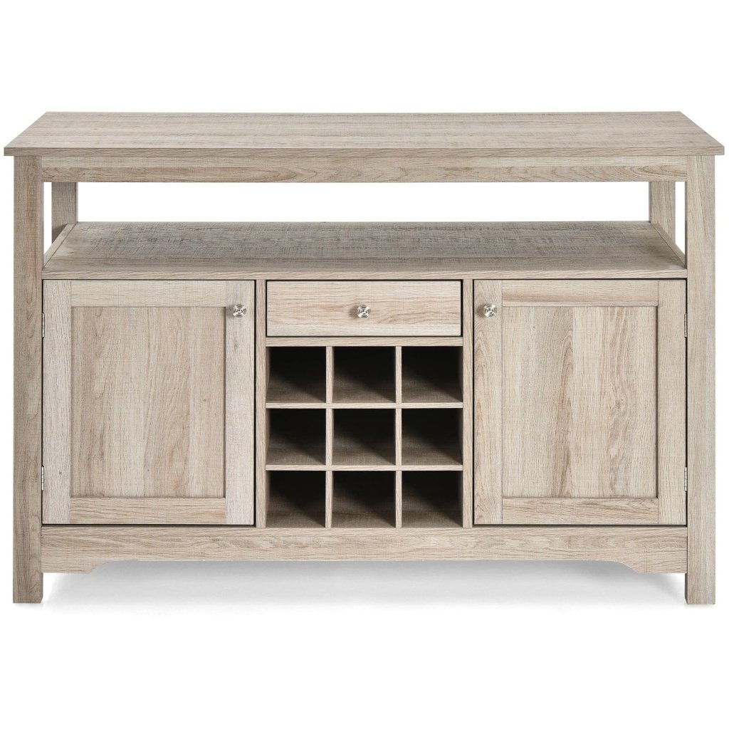 Server Buffet Sideboard With Wine Rack and Open Shelf - Gray - Bro Dreams
